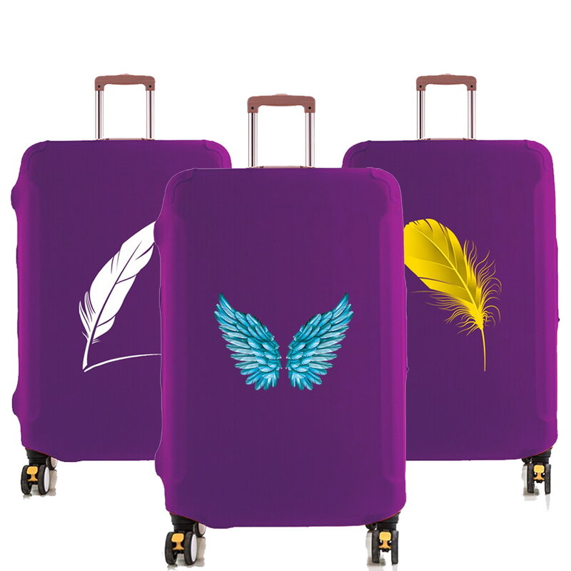 กระเป๋าเดินทางกระเป๋าเดินทางเคสกันกระแทกกันฝุ่นสำหรับกระเป๋าเดินทางขนาด18-32นิ้วอุปกรณ์เสริมกระเป๋าเดินทางลายขนนก
