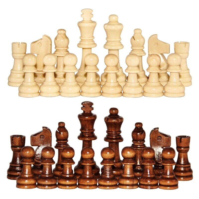 Conjunto substituições peças estatueta peões jogo xadrez 32 peças 2,2 polegadas King Figures