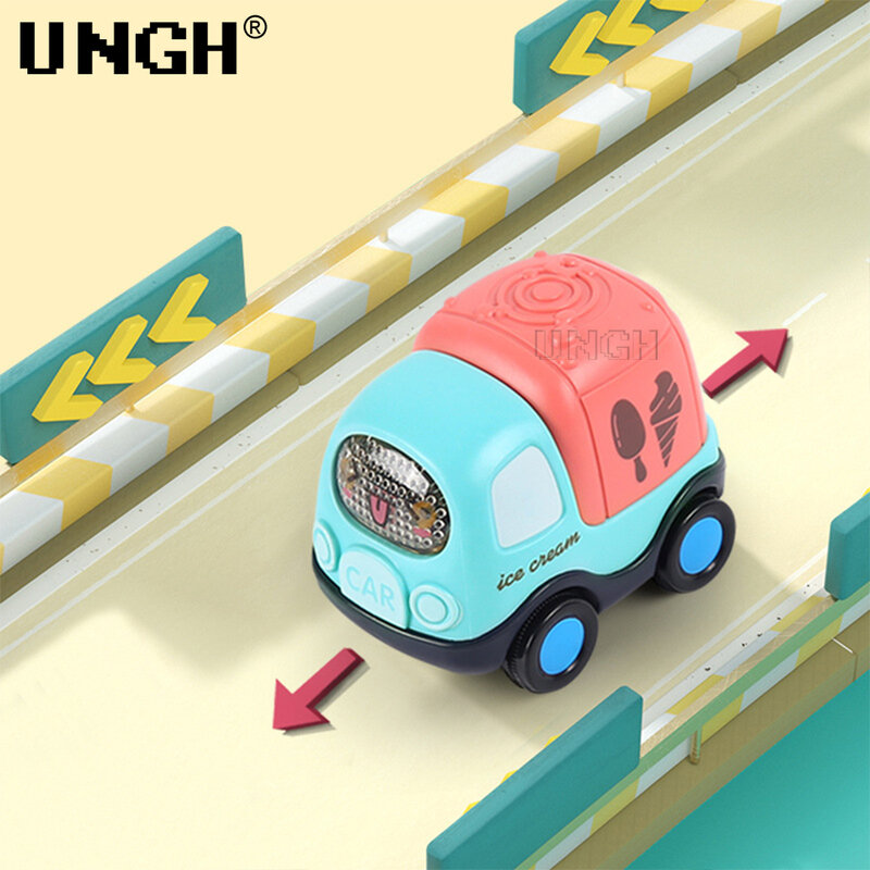 UNGH 1 Buah Mainan Mobil Pull Back Lucu untuk Bayi Laki-laki Balita Belajar Awal Pendidikan Anak-anak Hadiah Ulang Tahun 1 Tahun