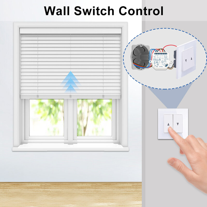 Tuya Smart Life WiFi Curtains Switch Connected Roller Shutters Control Blinds Motor Google Home Alexa Electric Window LoraTap