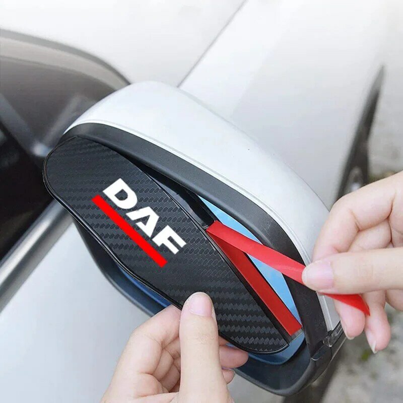 2pcs Carbon fiber Car Rearview Mirror Rain Eyebrow Sticker For DAF Car XF 95 105 Crbon Fiber Car Accessories