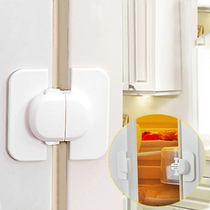 Refrigerator Safety Lock Practical Cabinet Door Drawers Refrigerator Toilet Safety Plastic Lock For Baby Safety Lock Best Tool