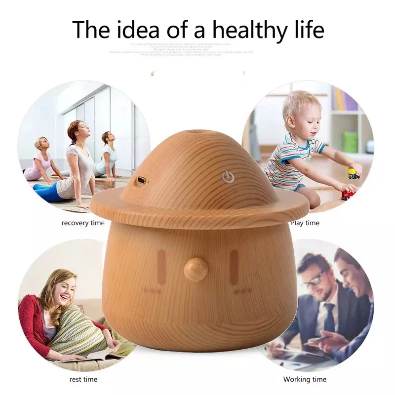Aroma Diffuser Aromatherapy USB Essential Oil Diffuser Ultrasonic Humidifier Household Mist Maker With LED 150ML Wood Humidifier