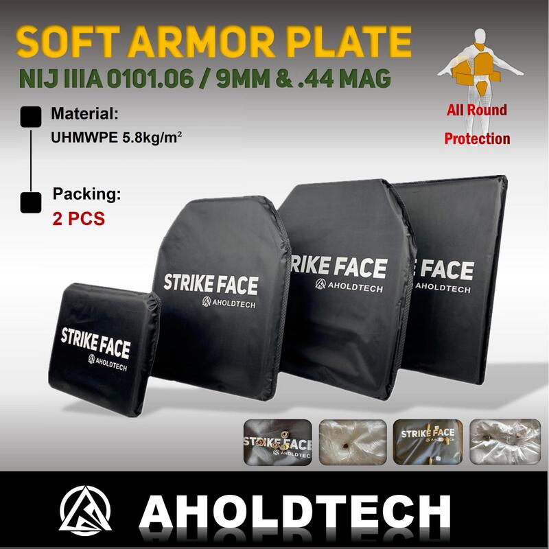 Aholdtech-nij iia ballistic board、防汚ベスト、防弾バックパック、柔らかくて硬い、大きなプレート、6x8、10x12、11x14