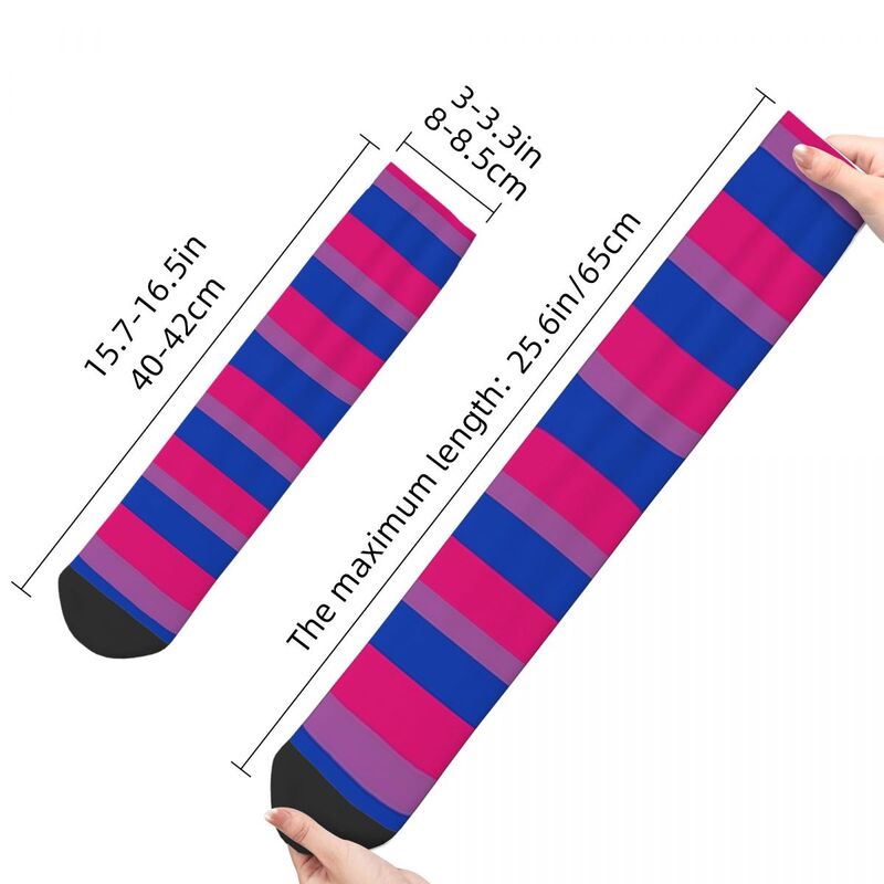 Alle Jahreszeiten Crew Strümpfe bisexuelle Flagge Socken Harajuku lustige Hip Hop lange Socken Zubehör für Männer Frauen Geschenke