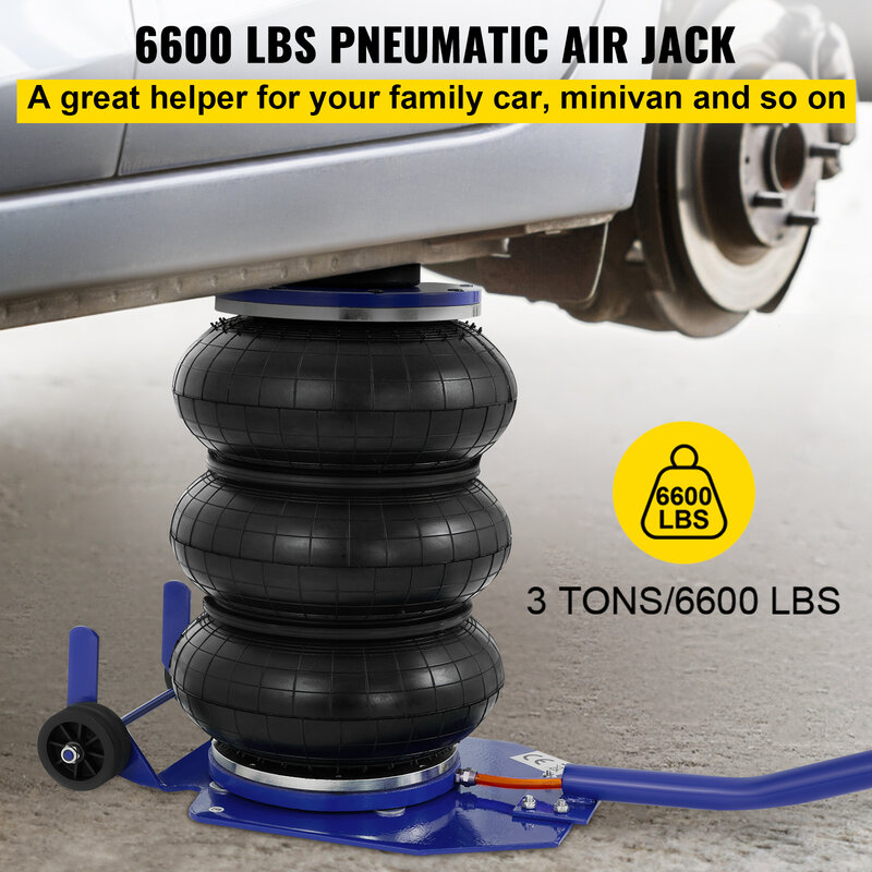 VEVOR 3 / 5 Ton trzyosobowy samochodów torba podnośnik Air Jack pneumatyczne Jack szybko wysokość podnoszenia 16 Cal/40CM dla samochodów ciężarówka Van SUV narzędzie do naprawy samochodów
