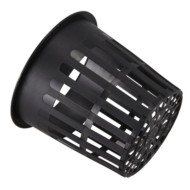 90Pack 4 Inch Net Cups Slotted Mesh Wide Lip Filter Plant Net Pot Bucket Basket For Hydroponics