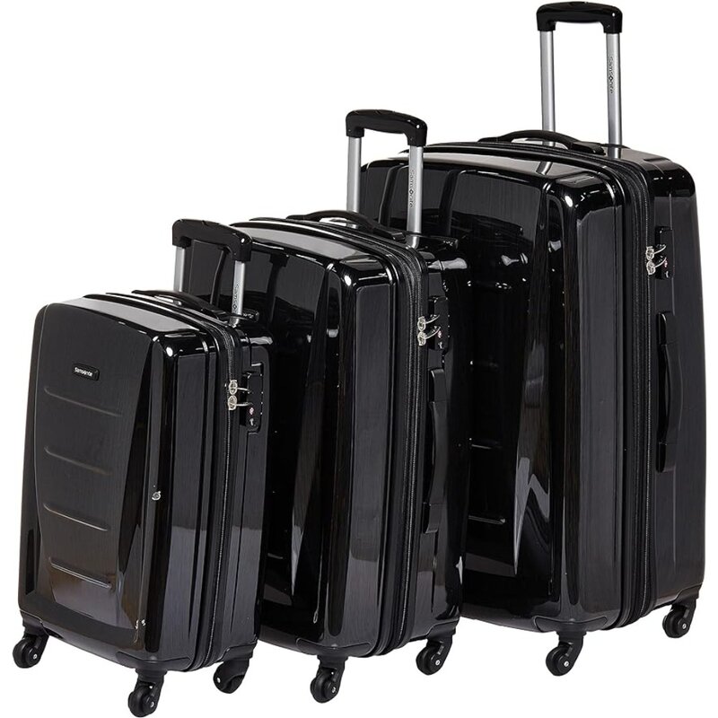 Zestawy bagażowe bagaż Hardside z kółka obrotowe, 3-częściowy zestaw (20/24/28), szczotkowany antracyt