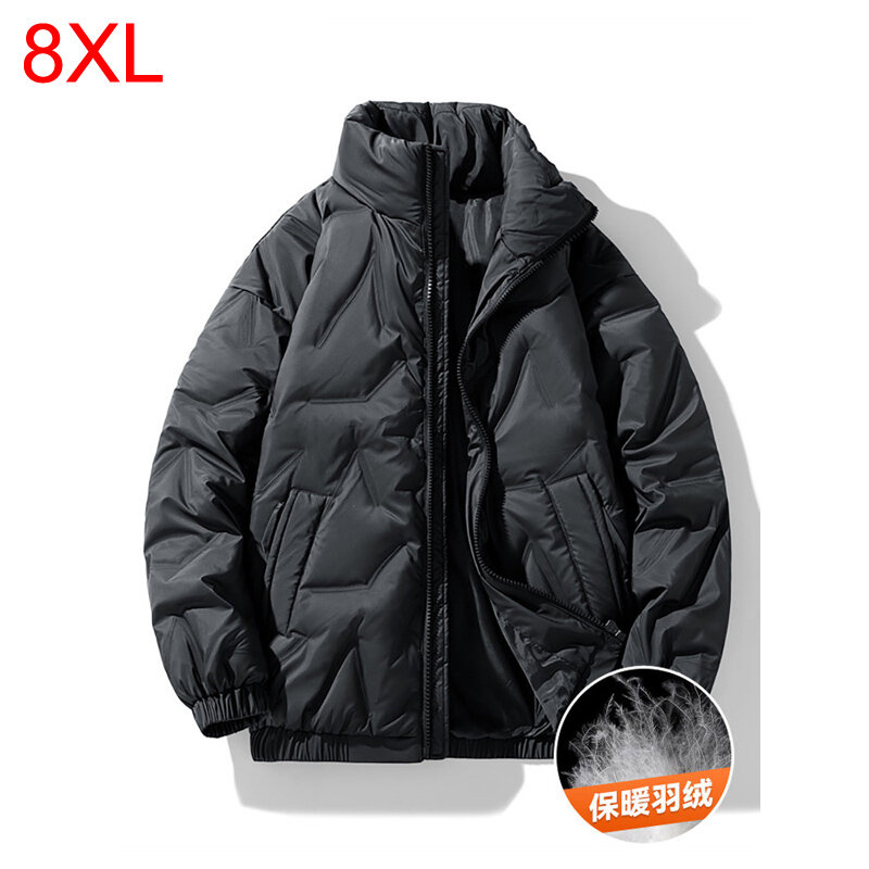 Zimowy męski stojący kołnierz płaszcz puchowy Plus rozmiar zimny ciepły płaszcz 140kg 8xl męskie kurtki zimowe