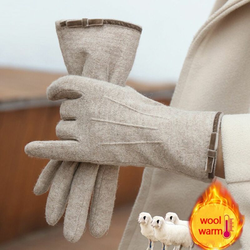 Kasjmier Houd Warme Handschoenen Mode Winddicht Touchscreen Full Finger Handschoenen Verdikte Winterwanten Buitensport