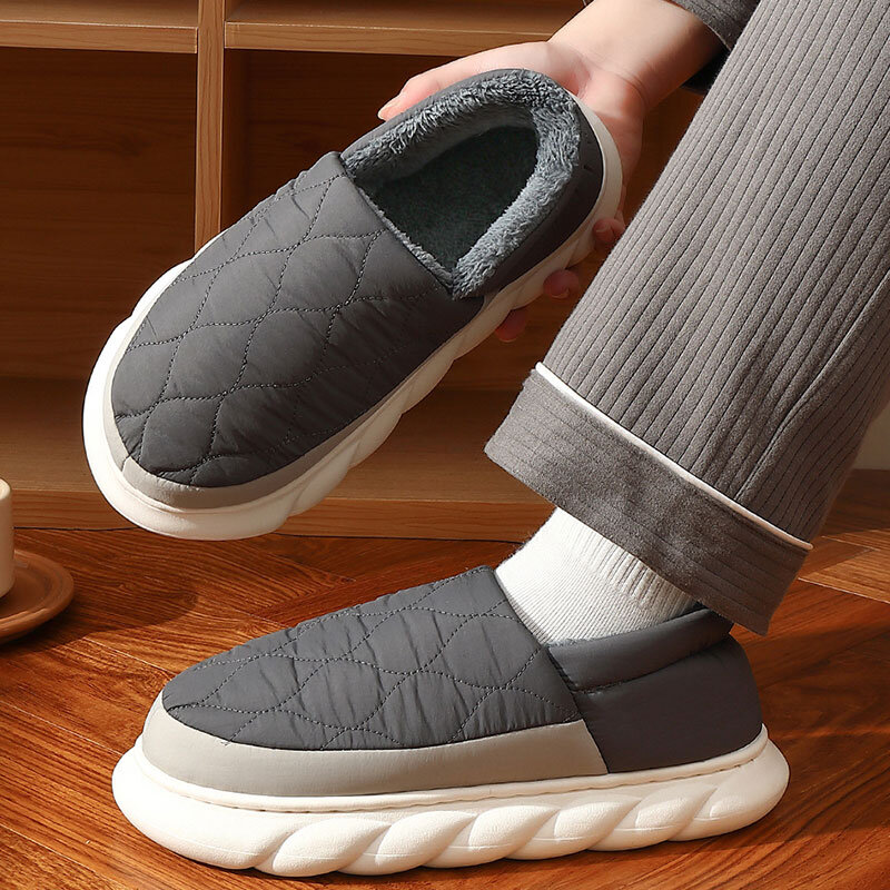 Bebealy sandal bulu untuk pria wanita, sepatu kasual 2024 hangat dalam ruangan, sepatu rumah musim dingin untuk pria dan wanita