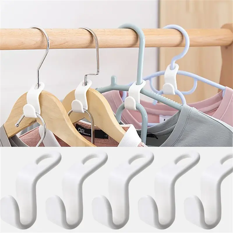 Gantungan Mini untuk konektor lemari pakaian gantungan baju menghemat ruang Hook Up Cascading plastik mantel Organizer penyimpanan pakaian rumah