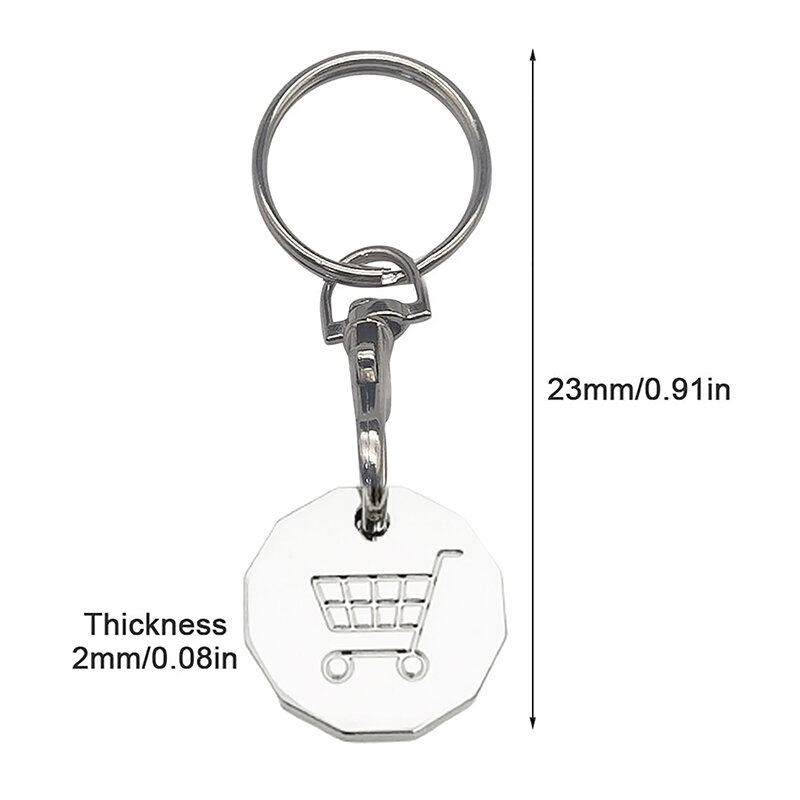Shopping Trolley Remover Key Ring Token Chip With Carabiner Hook Practical Metal Portable Durable Universal Supermarket Portable