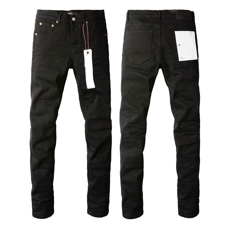Jeans bermerk Jeans kualitas tinggi tren mode baru 2024 cat jalanan tinggi Amerika hitam