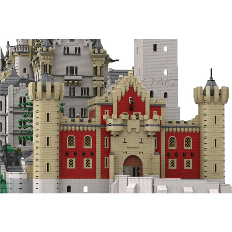 Seri Street View mainan bata pendidikan koleksi kesulitan tinggi Model DIY arsitektur blok bangunan istana Neuschwanstein