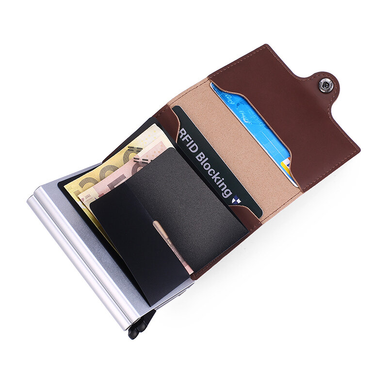 Karteninhaber RFID Leder Bank Karte Halter Luxus Kreditkarten Fall für Männer Mini Brieftasche Kleine Geld Clip Dropshipping