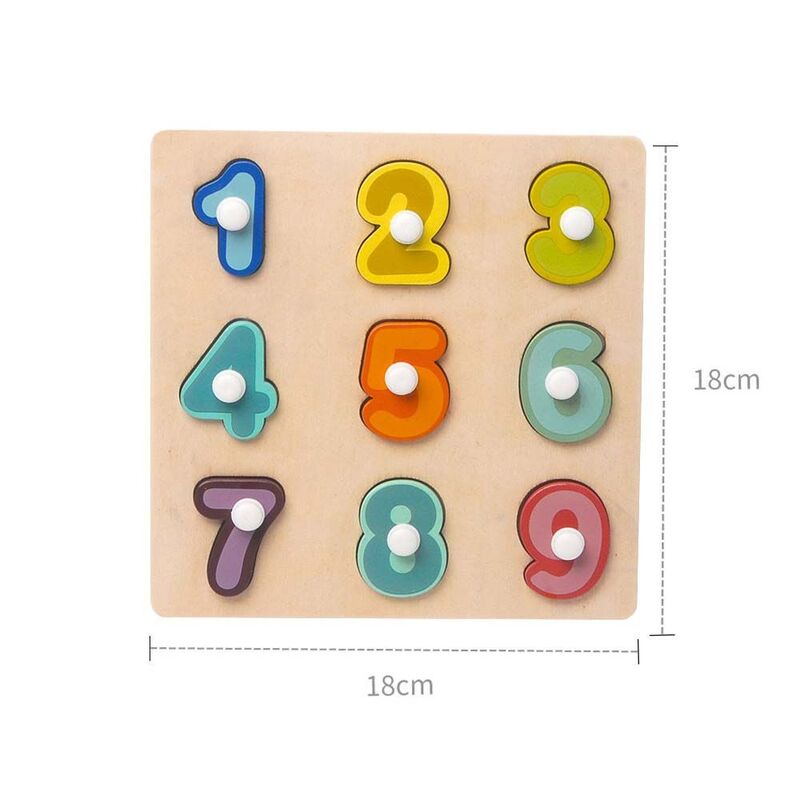 Learning Math Toys Puzzle Shape Match Fingers Flexible Training Wooden Jigsaw Puzzles Wooden Numbers Toys Shape Recognition Toy