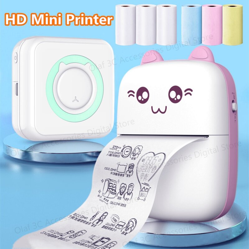 Miau Mini-Etiketten drucker Thermo tragbare Drucker Aufkleber Papier Inkless Wireless Impresora Portátil 200dpi Android iOS 57mm