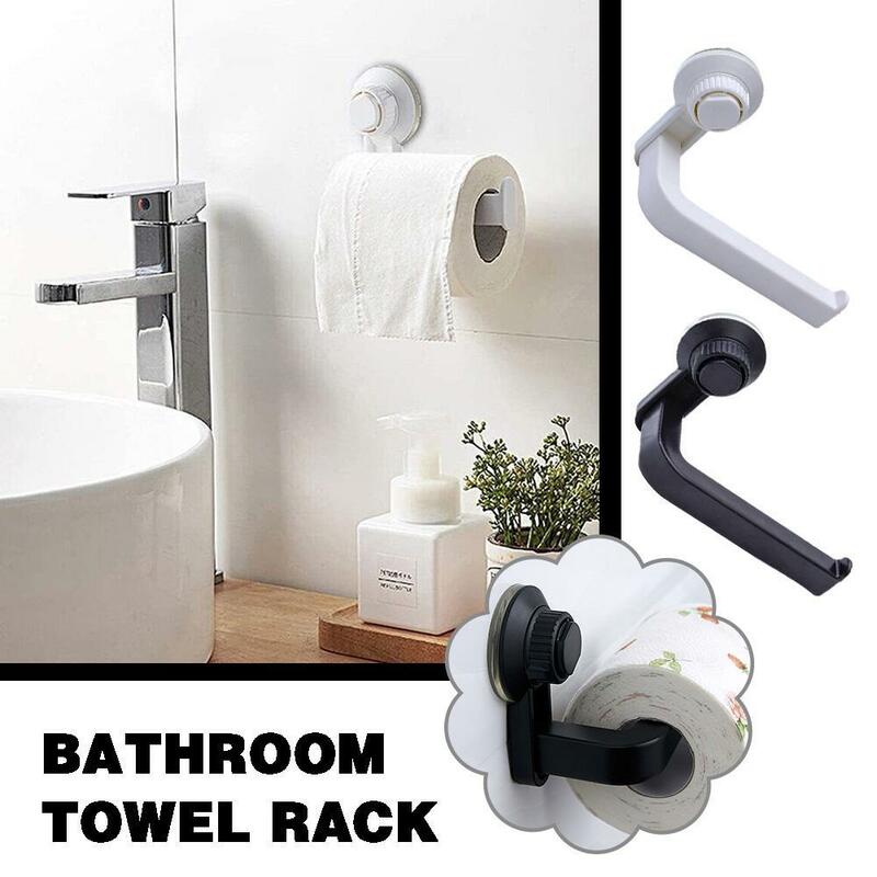 Soporte de rollo de papel montado en la pared, soporte de toalla de papel para baño, cocina con ventosa, sin agujero, dispensador de rollo de toalla de tejido