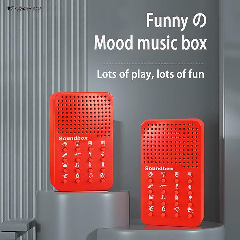 1 buah mainan suara anak-anak Mini merah 16 tombol kotak suara lucu 16 efek suara berbeda pesta dewasa anak-anak kotak musik Prank