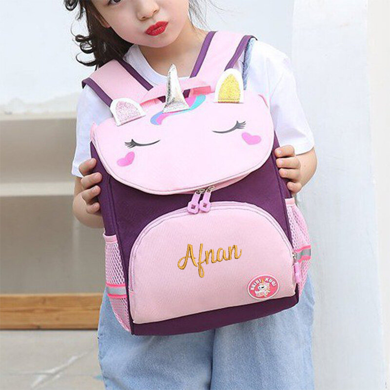 Personalized Name Kindergarten Schoolbag for Boys and Girls Cute Cartoon Backpack Dinosaur Embroidery Children's Bag