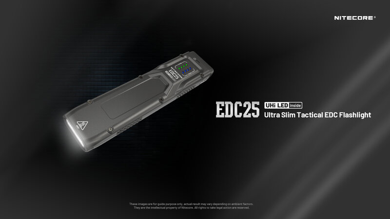 Ультратонкий мощный фонарик фотовспышка NITECORE EDC25 Светильник 3000