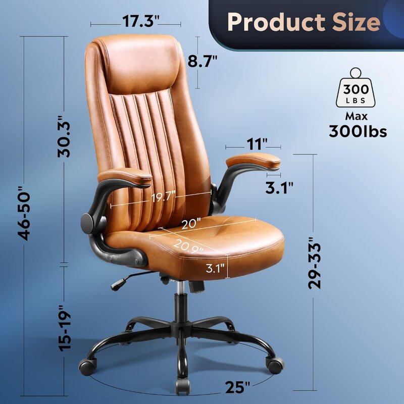 Stabilizator lędźwiowy i gruby zagłówek krzesło Executive zamszowe tkaniny obrotowe krzesło biurowe brązowym meble biurowe