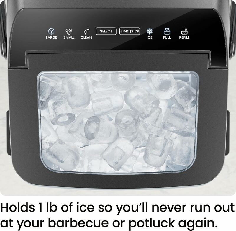 Dual-Size Ice Maker Countertop - Portable Ice Machine, Large and Small Ice Machine Maker with Self Cleaning, 9 Cubes in 7 Mins