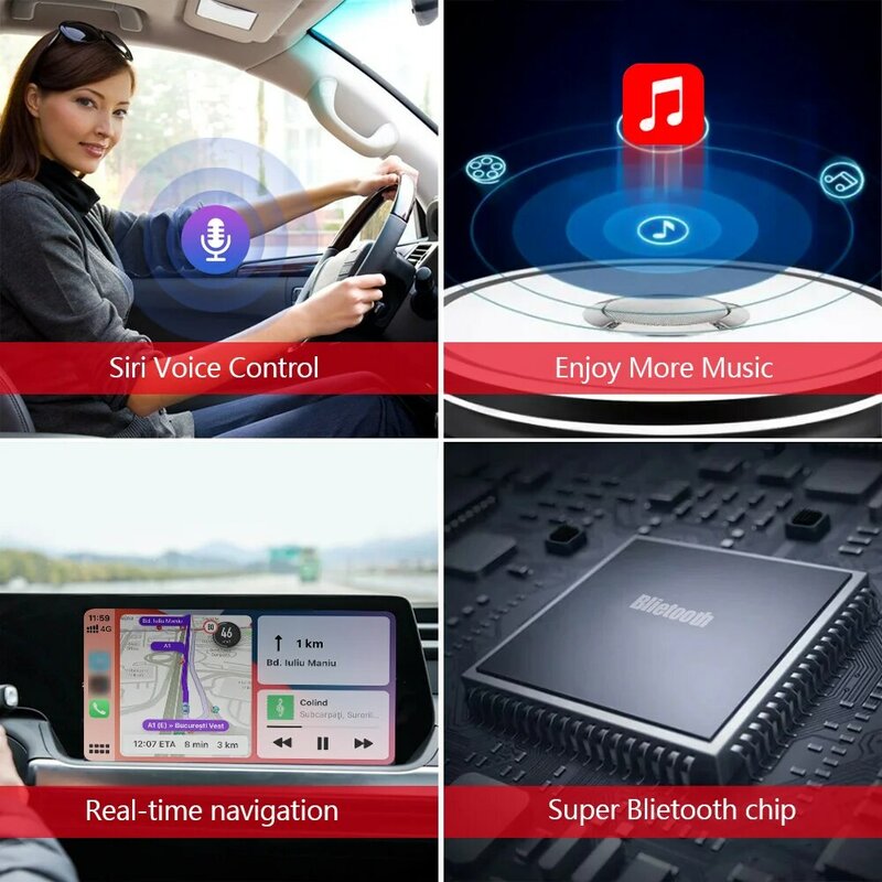 Mini boîte Carplay sans fil, adaptateur automatique Android, dongle pour Toyota, Mazda, Honda, Hyundai, Kia, VW, Audi, Benz, Ford, Opel, Chery