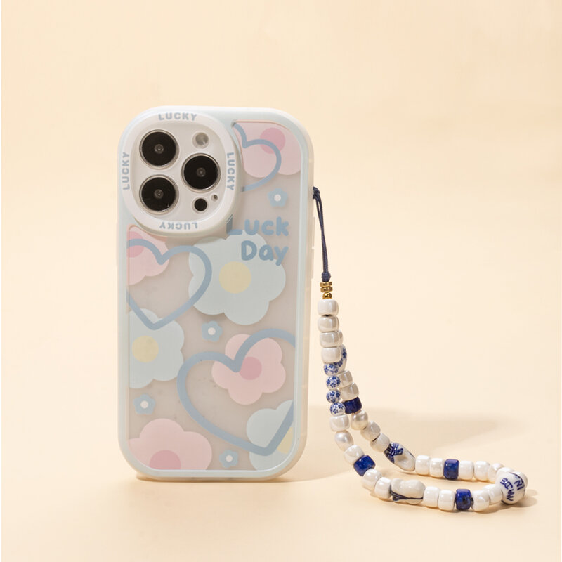 2023 New Design Cute Bear Luminous Stone Charms Phone Strap Colorful Beads Phone Charms For Women