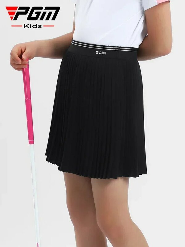PGM Golf Girls' Skirt Summer Quick Dry 2023 Sports Half Skirt Elastic Waist Pleated Skirt