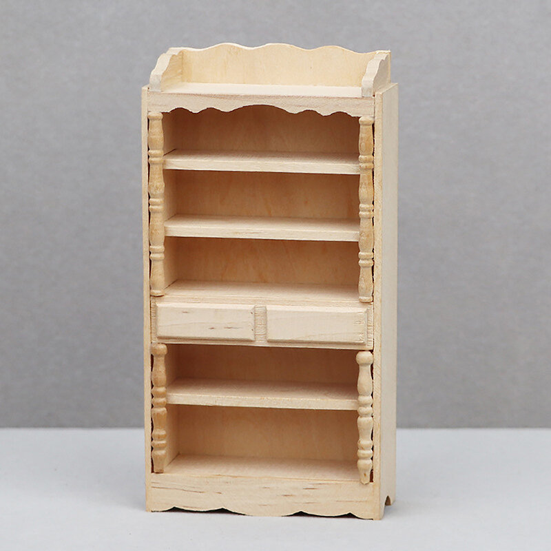 Miniatur kabinet rumah boneka, Model papan samping lemari tampilan, aksesori furnitur untuk dekorasi rumah boneka 1 buah