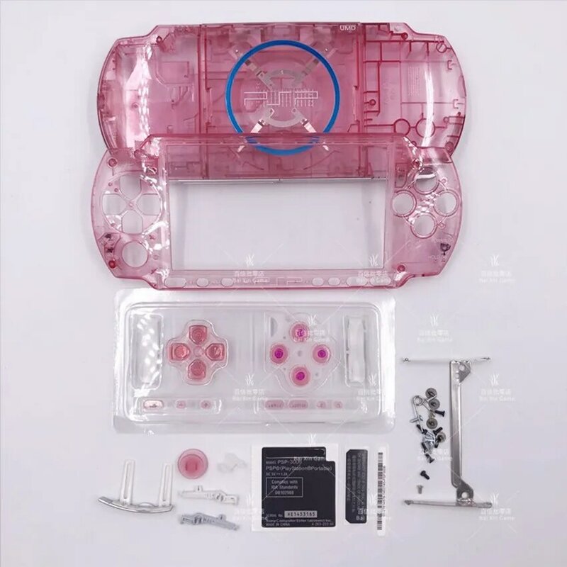 Colori di cristallo trasparente per PSP3000 PSP 3000 3004 custodia di ricambio per Console di gioco custodia completa con kit di pulsanti