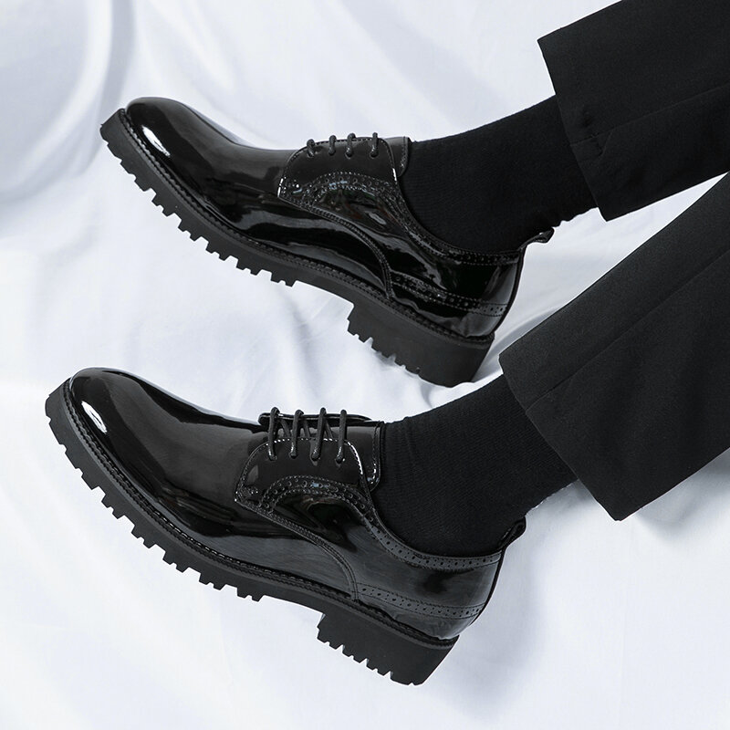 Mens Leather Shoes lace up Men's Shoe Pointed Oxford Wedding Leather Men Dress Shoes black Gentleman Office Man Shoes