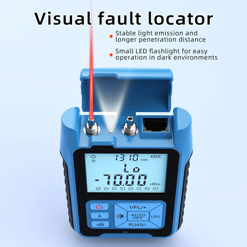 SAIVXIAN Optical Power Meter -50~+26dBm 4 in 1 Multifunction Visual Fault Locator Fiber Network Cable Tester 1-50MW(optional)