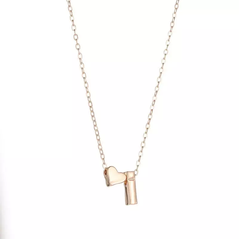 Sumeng Mode winziges Herz zierliche anfängliche Halskette Gold Silber Farbe Buchstaben Name Halsreif für Frauen Anhänger Schmuck Geschenk