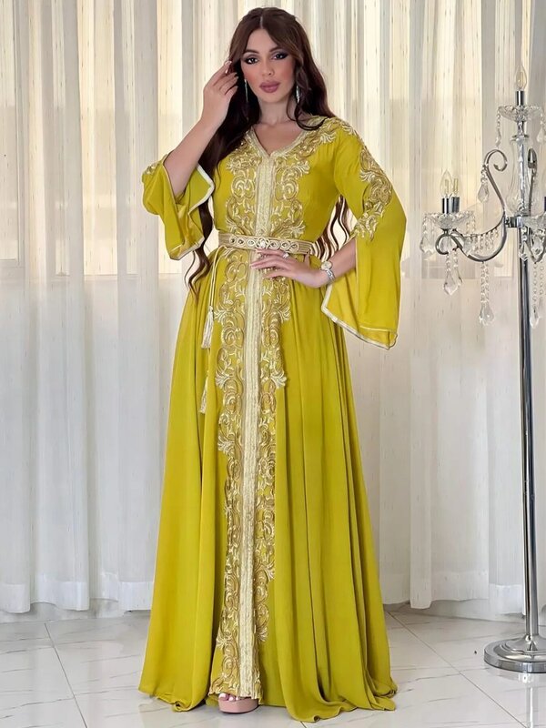 Eid muzułmańska sukienka damska Abaya Emboridery Jalabiya maroko sukienki Abayas Kaftan Abaya Islam Vestidos Arab długa suknia