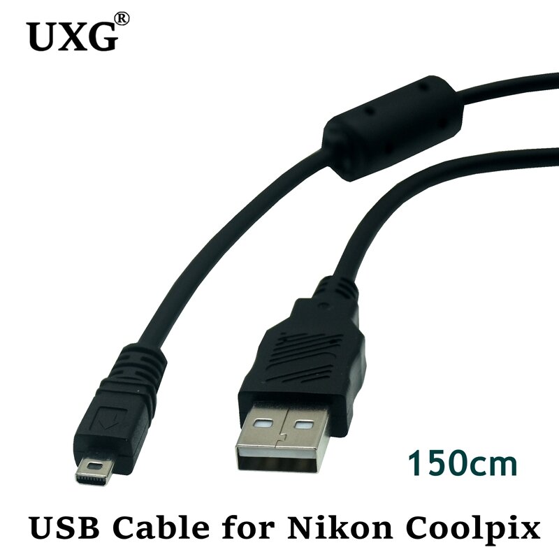 Cable USB para Nikon Coolpix D7100, D5300, D5200, D5100, D3300, D3200, S9500, UC-E16, E17, S3100, S3000, S2, S31, S32, S2750, S2700, S230, S203