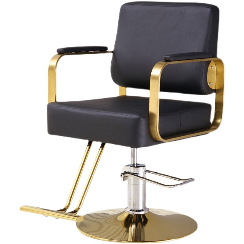 Cadeira de barbeiro simples para salão de beleza, lounges elevados, shampoo rebaixado, alta qualidade, cadeiras high-end, mesa dobrada, móveis para bar