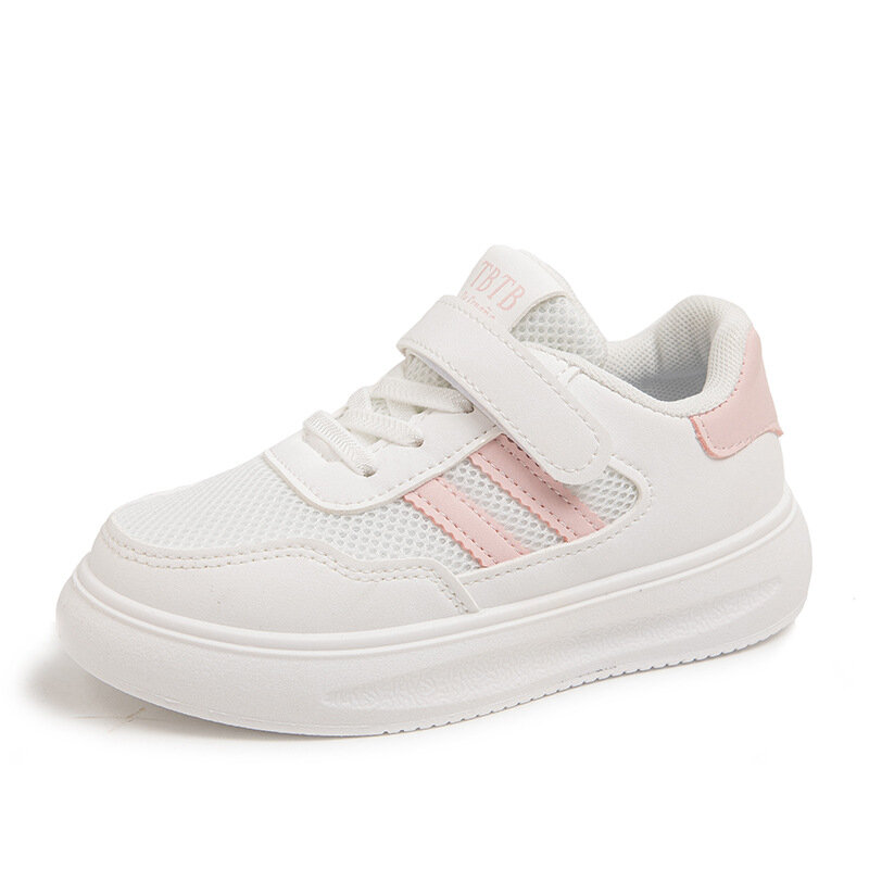 Zapatos blancos para niño y niña, zapatillas deportivas de malla transpirable, informales, talla 26-37, para primavera y verano