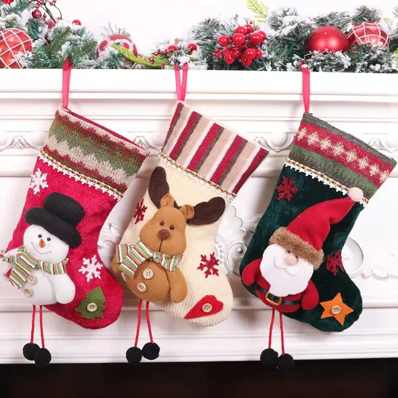 تدفئة الساق عيد الميلاد للأطفال ، أكياس الهدايا ، زينة قلادة ، لطيف ، الاتجاه الجديد