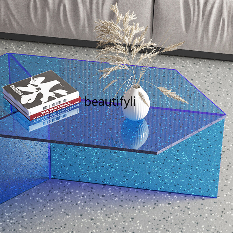 Acrylic Tea Table Side Table Nordic Modern Hexagonal Minimalist Light Luxury Combination Transparent Living Room Home Table