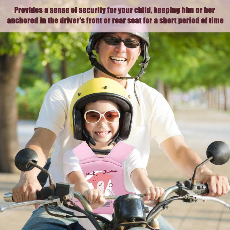 Harnes sepeda motor anak, kartun dapat diatur dan bernapas Harness penumpang dengan bahu untuk perjalanan penggunaan sehari-hari tas