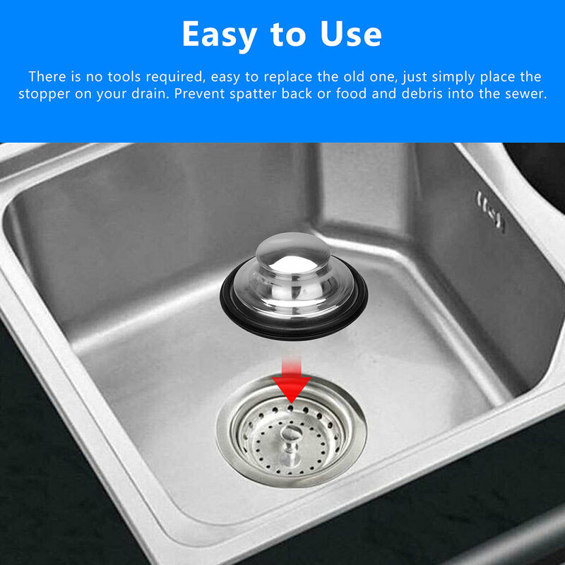 1PC Garbage Disposal Plug Stainless Steel Splash Proof Kitchen Drain Treatment Cover For Sinker Garbage Sink Swirl Kitchen Tools