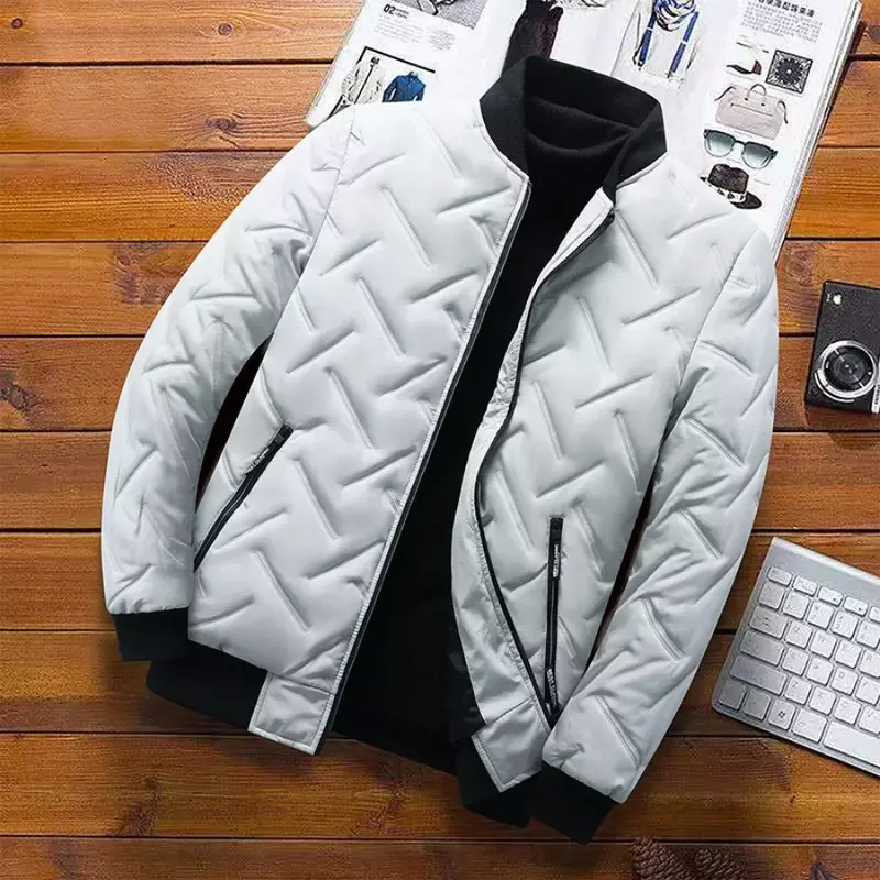 Куртка мужская с хлопковой подкладкой, Повседневная Уличная одежда в Корейском стиле, пальто с воротником-стойкой, 4XL 5XL, Осень-зима