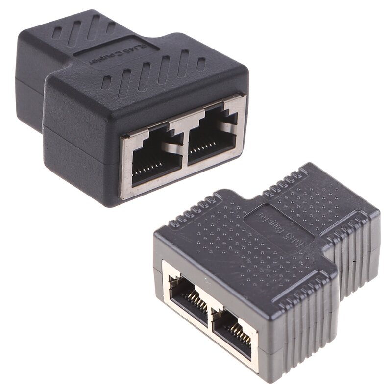Y1UB Ethernet Splitter Rj45 Acoplador 1 a 2 adaptador fêmea Internet velocidade