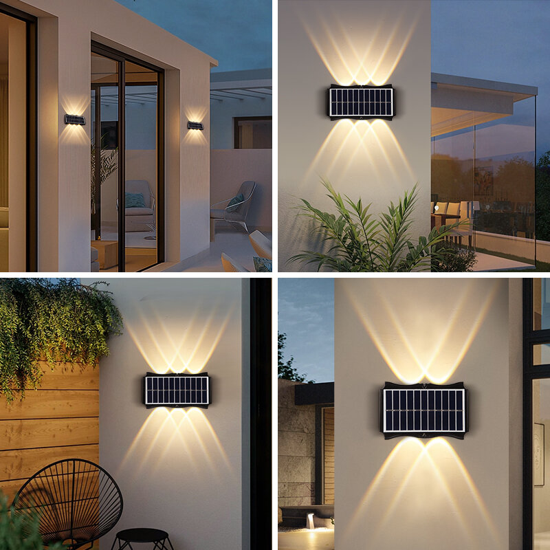 Luces solares para exteriores, lámpara de Decoración LED con batería de calle, Sensor impermeable, iluminación COB para jardín, lámpara de pared de carga Solar