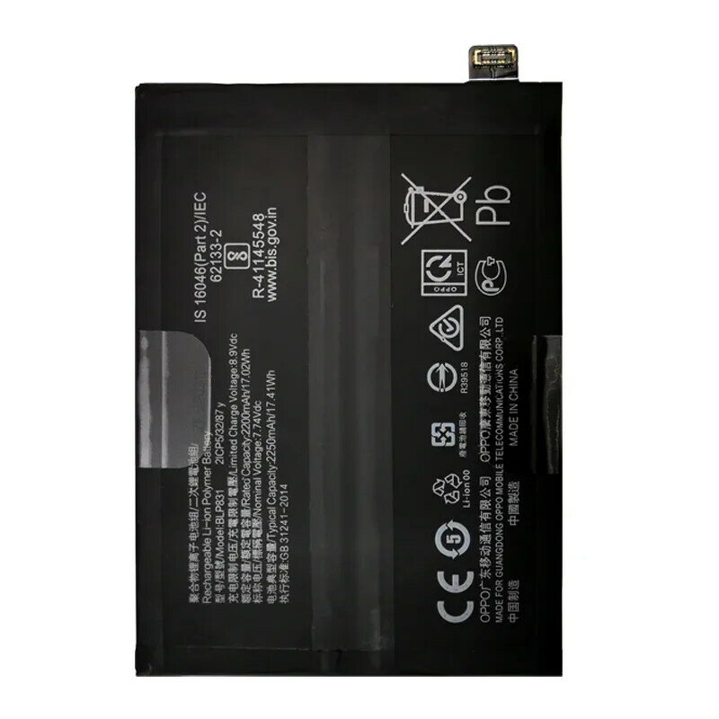 Batería de repuesto BLP831 100% mAh para Oppo Find X3 Pro X3Pro CPH2173 PEEM00, 4500 Original, alta calidad