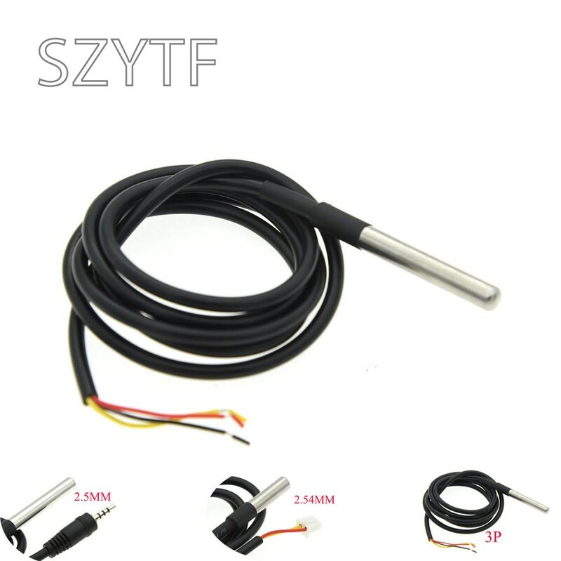 Stainless Steel Waterproof DS18b20 12/3/5M Thread Temperature Probe Temperature Sensor 18B20 Cable For Arduino