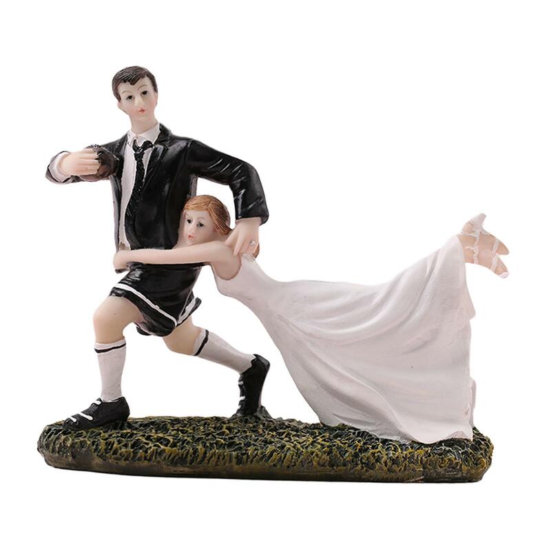 Durável Casal Figurine Ornamento, Topper Do Bolo De Casamento, Collectible Marry Escultura, Estátua para Fontes Do Partido Decorações